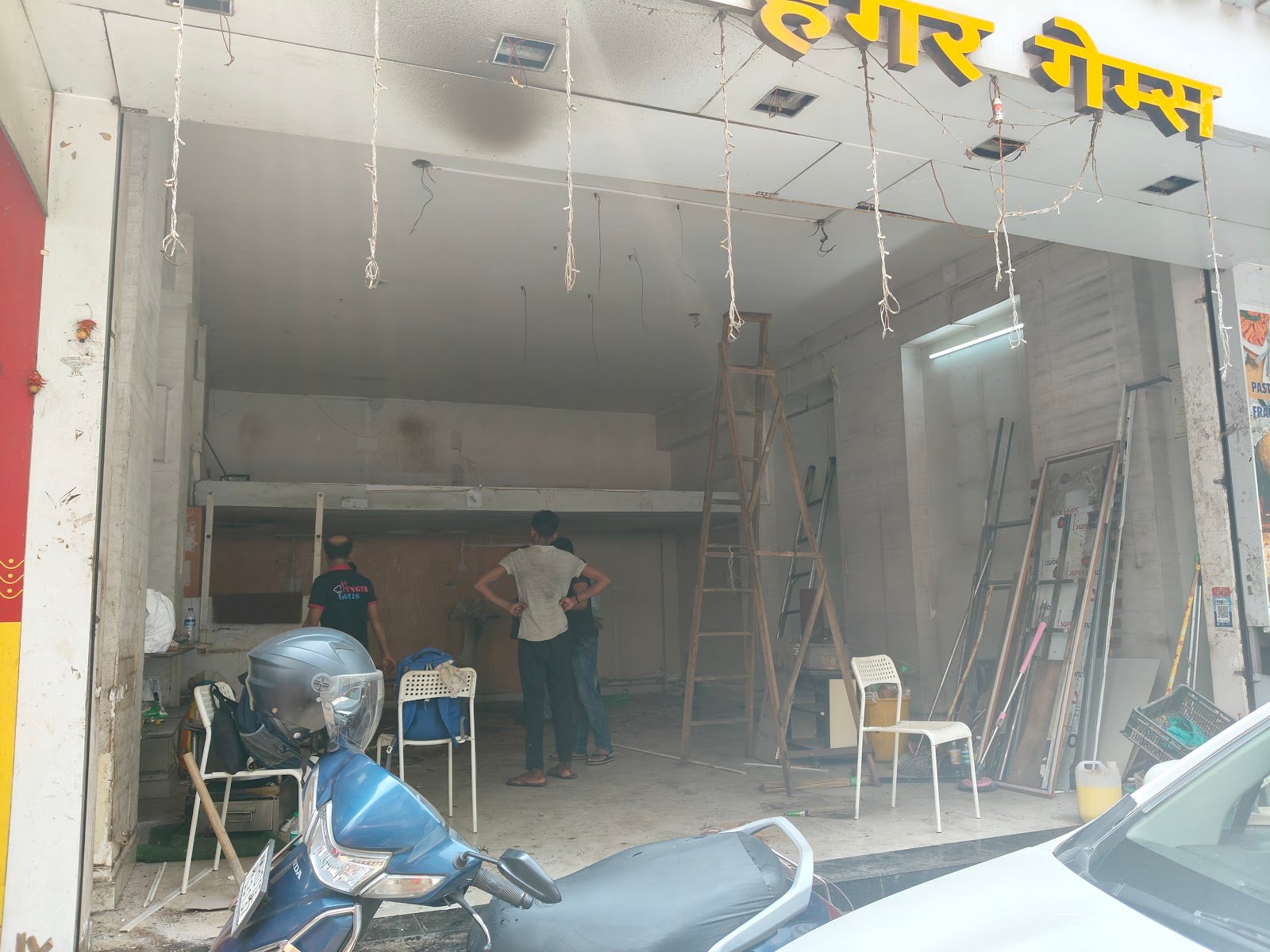 Madras Canteens shopfront during construction, before the restaurant opened
